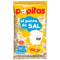 Popitas palomitas de maíz al punto de sal para microondas 100 g