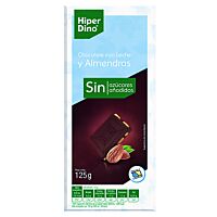 HiperDino chocolate leche y almendra sin azúcar 125 g