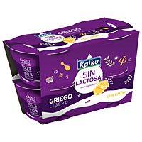 Kaiku yogur griego de limón light sin lactosa pack 4x90 g