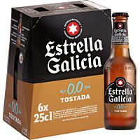 Estrella Galicia cerveza tostada 6 x 25 cl
