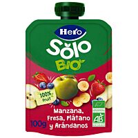 Hero Solo bolsita de manzana, fresa y plátano eco 100 g