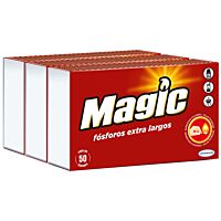 Magic fósforos extra largos 3 x 50 ud