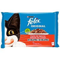 Félix gato selección de carnes en gelatina 4 x 85 g
