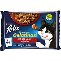 Félix gato sensations gelatinas carnes 4 x 85 g