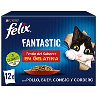 Félix Fantastic gato festín de carnes 4 x 100 g