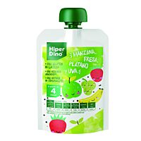 HiperDino pouch fresa, manzana y plátano 120 g
