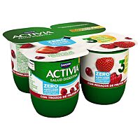 Activia 0 % sabor frutos rojos 4 x 120 g
