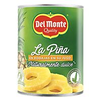 Del Monte piña en rodajas en su jugo 560 g