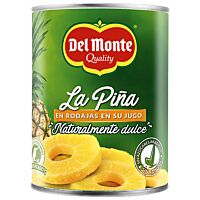Del Monte piña en rodajas en su jugo 560 g