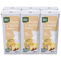 HiperDino fruta y leche tropical 6 x 20 cl
