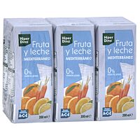 HiperDino fruta y leche mediterráneo 6 x 20 cl