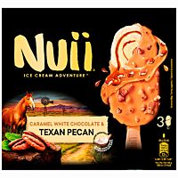 Nuii helado de nueces pecanas de texas y chocolate blanco con caramelo 3 x 90 ml