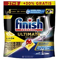 Finish lavavajillas ultimate limón 27 + 8 ud
