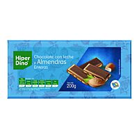 HiperDino chocolate leche y almendra entera 200 g