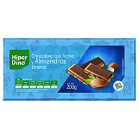 HiperDino chocolate leche y almendra entera 200 g
