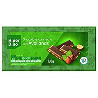HiperDino chocolate leche y avellana 180 g