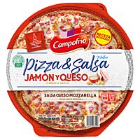 Campofrio pizza jamón y queso con salsa de queso mozzarella 360 g