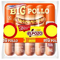 ElPozo salchichas big de pollo 3 x 200 g