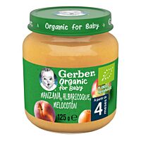 Gerber tarrito de manzana, albaricoque y melocotón eco 125 g