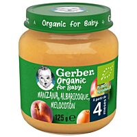 Gerber tarrito de manzana, albaricoque y melocotón eco 125 g