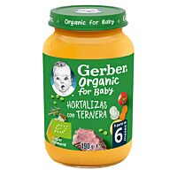 Gerber tarrito de hortalizas y ternera eco 190 g