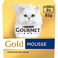 Gourmet Gold gato mousse con pescado del oceáno multi 8 x 85 g