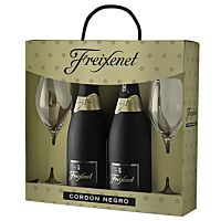 Freixenet cava cordon negro semi 2 x 75 cl + 2 copas