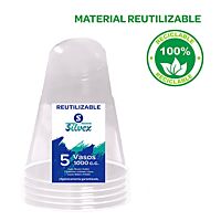 Vaso reutilizable transparente 5 x 33 cl