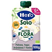 Hero Solo bolsita de plátano, arándanos y yogur eco 100 g