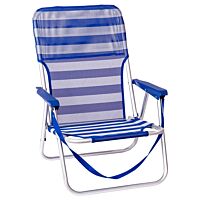 Silla 4 playa posiciones aluminio y textil azul 61 x 47 x 80 cm