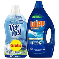 Wipp detergente gel 35 lv + suavizante Vernel 60 lv