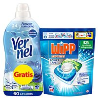 Wipp detergente cápsulas 33 d + Vernel 60 lv