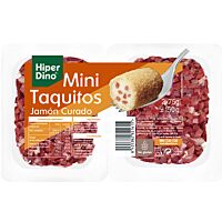 HiperDino mini taquitos jamón curado 2 x 75 g