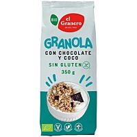 El Granero granola con chocolate sin gluten 350 g