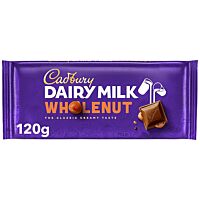 Cadbury tableta de chocolate wholenut 120 g