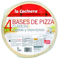 La Cocinera base de pizza 4 x 520 g