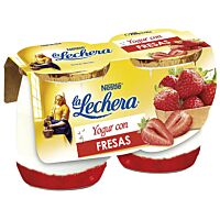 La Lechera yogur con fresas pack 2x125 g