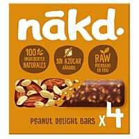 Nakd barritas de delicia de cacahuete 4 x 140 g