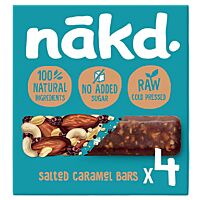 Nakd barritas de caramelo salado 4 x 140 g
