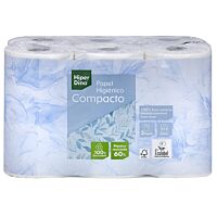 HiperDino papel higiénico compact 2 capas 12 ud
