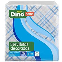 HiperDino servilletas decoradas 33 x 33 cm 100 ud