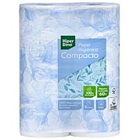 HiperDino papel higiénico compacto 2 capas 6 ud