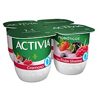 Danone Activia cremoso sabor frutas del bosque 0%  4 x 125 g