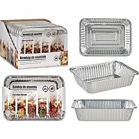 Set bandejas aluminio rectangular pequeño 4 ud