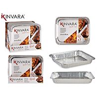 Set bandejas aluminio rectangular grande 3 ud