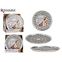Set bandejas gril pizza aluminio redondo 4 ud