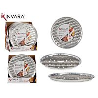 Set bandejas gril pizza aluminio redondo 4 ud KINVARA