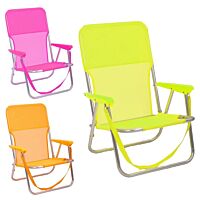 Silla playa fija aluminio y textil neón playera 54 x 40 x 71 cm