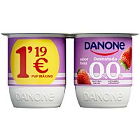 Danone desnatado sabor fresa 4 x 120 g