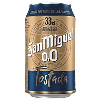 San miguel cerveza 0,0 tostada 33 cl